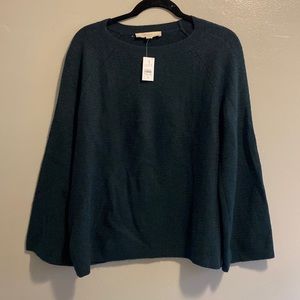 🆕 LOFT Dark Green Flare Arm Sweater, M